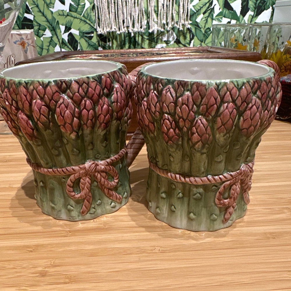 Gibson Set if 2 Asparagus Coffee Mugs